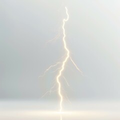 Wall Mural - Powerful lightning bolt striking a white surface, creating a dramatic and electric atmosphere