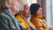 © alesia0604 - Voters waiting in line at polling station. They are dressed warmly, showcasing their commitment to participating in the democratic process on election day