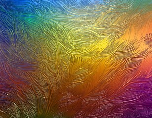 Canvas Print - fluted glass effect with colored gradient, textured colorful plastic panel, for abstract background 