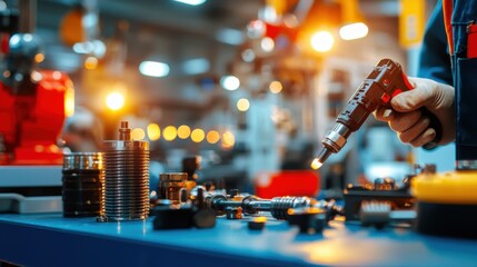 Poster - Automotive Tools on a Workbench with Parts