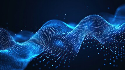 Wall Mural - Abstract Blue Wave Digital Art: A Mesmerizing Display of Technology and Design