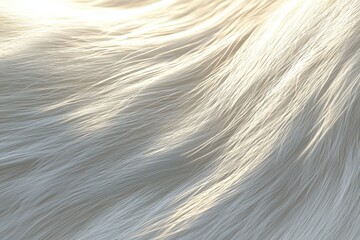 Sticker - Soft, flowing white fur texture in natural light