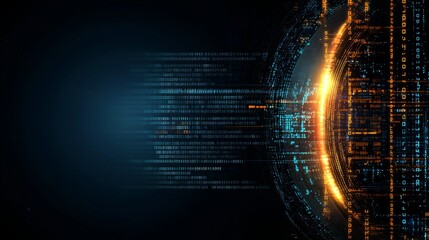 Leinwandbilder - An illustration showcasing big data technology and data science. The concept of data flow includes querying, analyzing, and visualizing complex information. Using neural networks for stock market