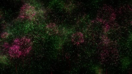 Wall Mural - Happy new year 2025 motion animation. Abstract motion background shining colorful particles. New year and Christmas 2025, 2024 background. Seamless 4K loop video.
