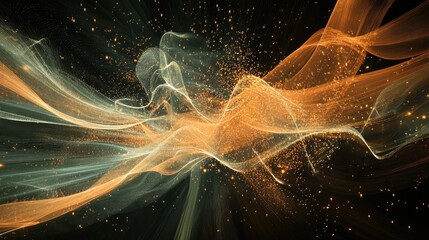 Poster - Abstract digital visualization of data, showing the impact of integrated technology on improving business processes and outcomes