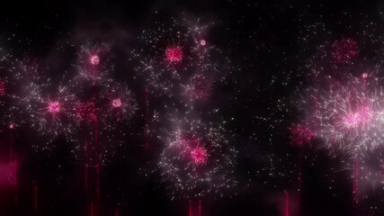 Wall Mural - Happy new year 2025 motion animation. Abstract motion background shining colorful particles. New year and Christmas 2025, 2024 background. Seamless 4K loop video.