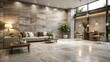 © Wanlop - Elegant Vitrified Porcelain Tile Design with Rustic Marble Textures and Cement Plastered Wall Background for Interior and Exterior Flooring Inspiration