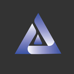 Triangle and letter A branding and logo