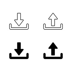 Download and upload icon in generic style. Downloading and uploading sign symbol