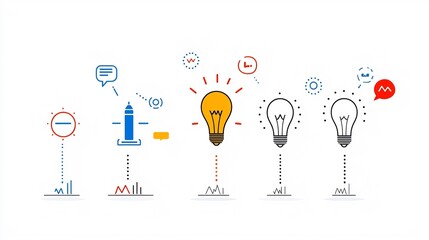Leinwandbilder - Set of 15 minimal icons covering key aspects of digital marketing including success innovation and campaign tracking