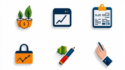 Aufkleber - Set of 15 professional outline icon designs related to digital marketing business management and success tracking  Includes icons for process flow analytics strategy SEO data analysis and more