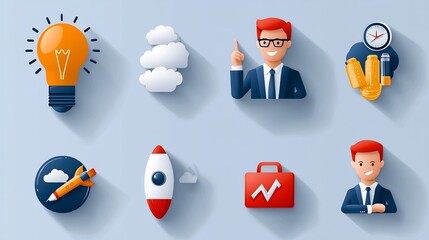 Poster - Professional outline icon set featuring 15 designs related to digital marketing including process flow business management and success tracking tools and strategies