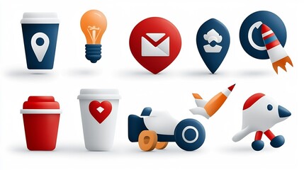 Poster - Modern digital marketing icons set with 15 unique designs showcasing various aspects of project planning goal setting process efficiency and effective teamwork in a dynamic business environment