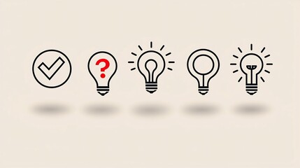 Poster - A comprehensive set of 15 minimalist black and white outline icons designed to represent key digital marketing elements such as workflow productivity management and target goals