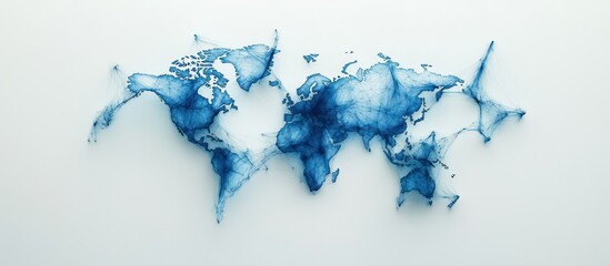 Wall Mural - Global Network: A Digital World Map Visualization