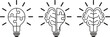 © Oman - Puzzle piece line light bulb icon set, smart solution light bulb icon, inspiration, knowledge. Vector illustration