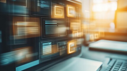 Wall Mural - Digital Data Stream: A Glimpse into the World of Information Technology
