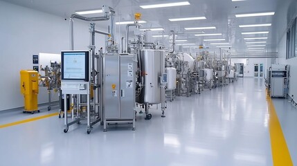 Leinwandbilder - Cutting edge biodiesel plant utilizing advanced eco friendly fuel processing technology and high tech industrial equipment for sustainable energy production