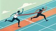 © Justlight - one racing past smaller finish lines with smaller debts and the other sprinting directly toward a finish line representing the largest debt.