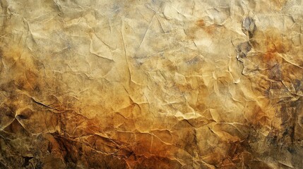 Wall Mural - crumpled textured paper with warm earthy tones, ideal for backgrounds or artistic projects.