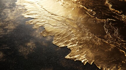 Wall Mural - a close-up of a textured surface featuring gold and dark tones.