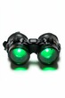 © Murda - Black goggles with illuminated green lenses.