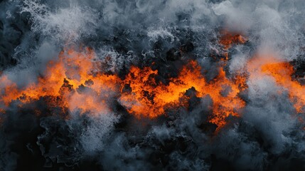 Wall Mural - a dramatic blend of smoke and fire, creating a striking visual effect.