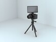 © Niphon - Camera with tripod, 3d. Suitable for design elements and media