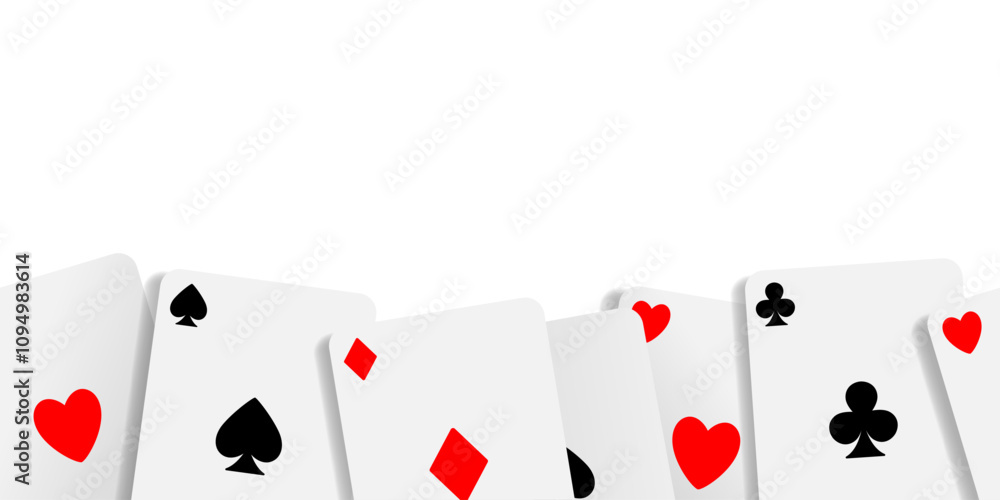 Seamless card border. Frame of aces. Vector clipart isolated on white ...