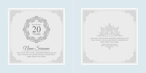 Wall Mural - ornament pattern style elegant birthday invitation