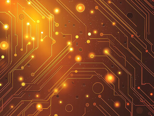 Wall Mural - a close up of a electronic circuit board with many small golden dots.