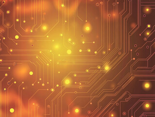 Wall Mural - a close up of a electronic circuit board with many small golden dots.