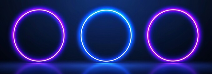 Wall Mural - the phases of a solar eclipse feature luminous blue circles and crescents against a dark background,