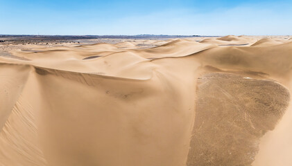 Wall Mural - Desert sand dunes natural scenery in Inner Mongolia