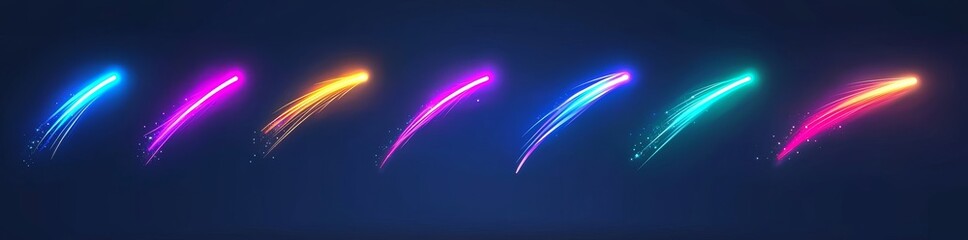 Wall Mural - a comet and meteoroid fall, leaving a trail across the galaxy in a modern style. a 3d meteor shower 