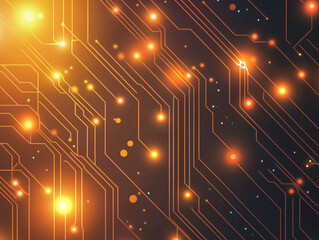 Wall Mural - a close up of a electronic circuit board with many small golden dots.
