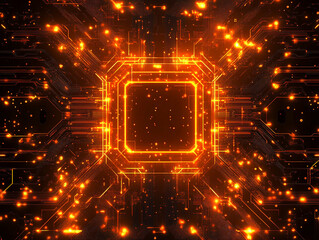 Wall Mural - a close up of a electronic circuit board with many small golden dots.