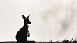 © Darunee - A silhouette of a kangaroo with exaggerated features for artistic effect on a white canvas