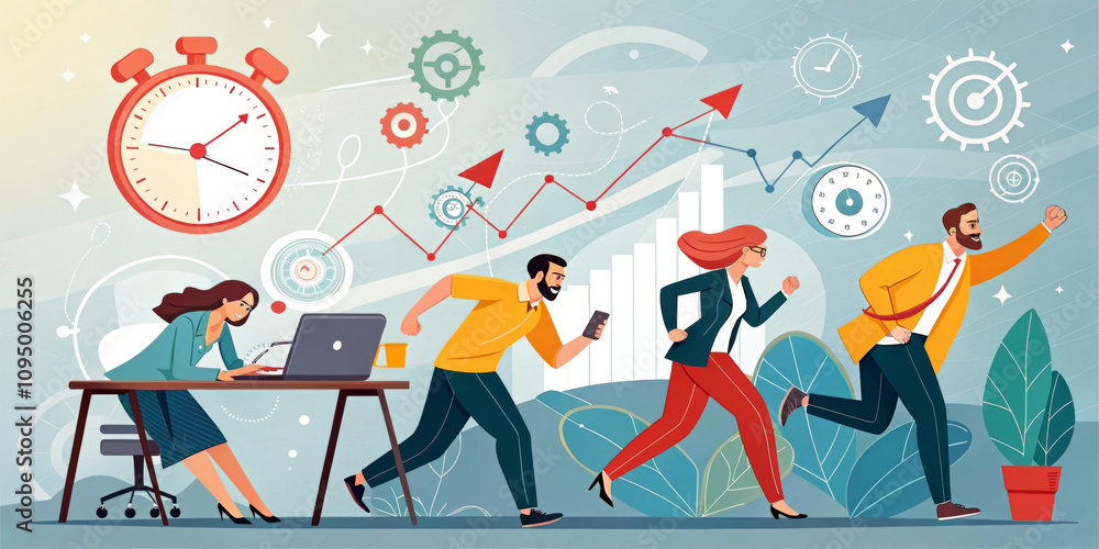 Stock-Illustration „Emphasizing speed and productivity, the dynamic ...