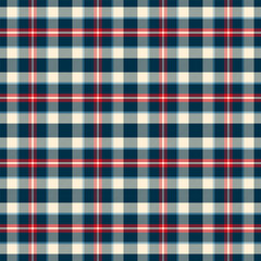 Wall Mural - plaid with twill weave repeat pattern.checkered tartan gingham seamless pattern in blue red beige.ge