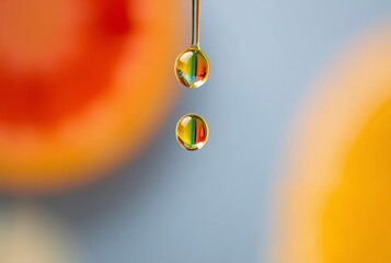 Wall Mural - Juice Drop A colorful droplet of fruit juice