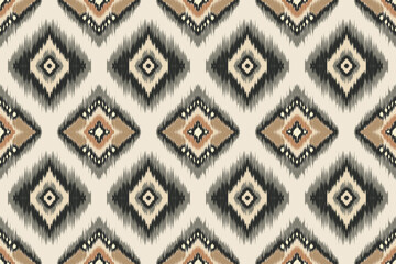 Wall Mural - Seamless ethnic Ikat pattern in tribal, folk embroidery, and Mexican style Aztec geometry for Graphic Arts, Carpet Design, Wallpaper, Wrapping, and Clothing.