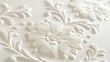 © kaiserseeing - Delicately Embossed Floral Paper Texture with Intricate Design for Elegant Backgrounds and Creative Projects in Bright White Coloration
