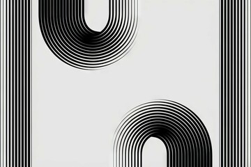 Wall Mural - abstract black line art. modern minimalist design featuring curved lines creating a sense of movemen