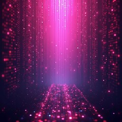 Wall Mural - abstract futuristic raspberry purple background with grunge elements. neon, digital matrix, cyberspa