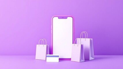 Wall Mural - Business ecommerce or online shopping concepts with smartphone