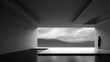 © Trendboyt - Futuristic Minimalist Bedroom with Panoramic Sunset View