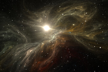 Wall Mural - space nebula. giant interstellar cloud and stars scattered across the universe