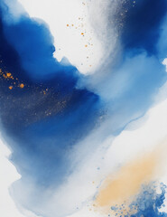 Wall Mural - abstract dark blue splash background - Generative AI