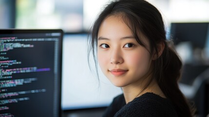 Portrait of a Young Female Programmer